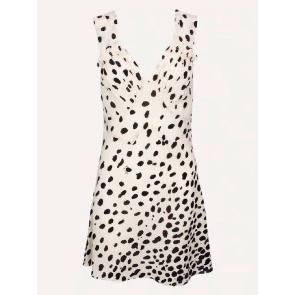 Réalisation Par Elton John Réal Jeannie Cream Mini V Neck Dress Realisation